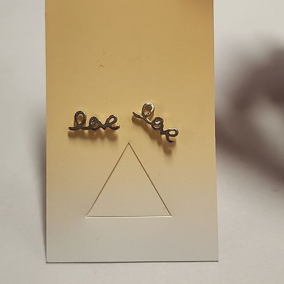 Urban Outfitters Jewelry - Urban Outfitters Love Stud Earrings Gold Tone